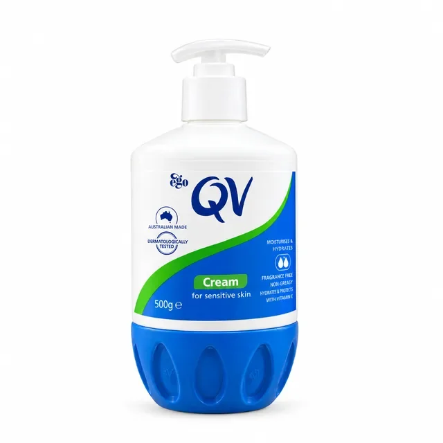 کرم مرطوب‌کننده کیو وی QV مناسب پوست خشک و حساس ۵۰۰ میل